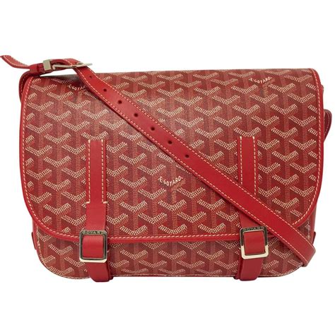 Goyard Red Goyardine Canvas Belevedere Crossbody Bag MM